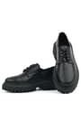 Rakerplus Genuine Leather Black Rougan Laced Up Women Oxford Casual Shoes 1030-SR-B-DERI-D.36