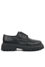 Rakerplus Genuine Leather Black Rougan Laced Up Women Oxford Casual Shoes 1030-SR-B-DERI-D.36