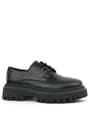 Rakerplus Genuine Leather Black Rougan Laced Up Women Oxford Casual Shoes 1030-SR-B-DERI-D.36