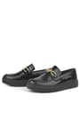 Rakerplus Siyah Rugan Tokalı Loafer Çocuk Klasik Ayakkabı 3051-SR.36