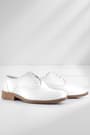 Rakerplus Tuxedo White Leather Laced Children's Classic Shoes 3000-BC-B.35
