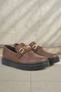Rakerplus Tan Color Buckle Loafer Kids Classic Shoes 3051-TAB.36
