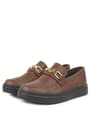 Rakerplus Tan Color Buckle Loafer Kids Classic Shoes 3051-TAB.36