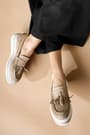 Roxie Ten Püskül Detaylı Süet Oxford Loafer Ayakkabı