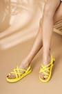 Artico Azuras Yellow Cross Band Rope Sandals