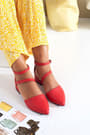 Red Pointed Toe Heeled Shoes