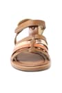 Artico Bellini Genuine Leather Vaketa Brown Tan Girls' Sandals