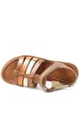 Artico Bellini Genuine Leather Vaketa Brown Tan Girls' Sandals