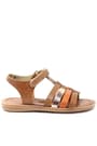 Artico Bellini Genuine Leather Vaketa Brown Tan Girls' Sandals