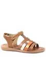 Artico Bellini Genuine Leather Vaketa Brown Tan Girls' Sandals