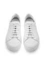 Beyaz Hakiki Deri Kadın Bağcıklı Sneaker Ayakkabı BS2000-B.36