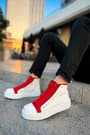CH167 GBT Blazer Erkek Bot BEYAZ / KIRMIZI