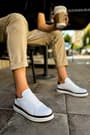 CH979 Santoni GBT Spor Erkek Ayakkabı BEYAZ/SIYAH