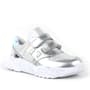 Rakerplus Genuine Leather Silver Velcro Sneakers For Girls