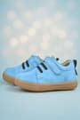 Genuine Leather Soft Blue Elastic Banded Kids Shoes