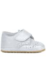 Genuine Leather Silver Grey Banded Babies Shoes