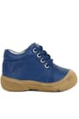 Soft Genuine Leather Zippered Navy Blue Baby Boots