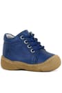 Soft Genuine Leather Zippered Navy Blue Baby Boots