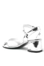 Sarıkaya Silver Shiny Thick Heeled Girls Evening Shoes