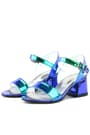Pony Purple Green Hologram Shiny Heeled Party Shoes for Girls