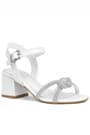 White Braid Stony Girls' Party Thick Heeled Shoes