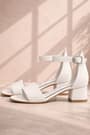 Lilo Glittery White Single Strap Girls High Heel Evening Shoes
