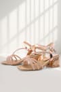 Moana Copper Stone Detailed Girls' Heeled Evening Dress Shoes