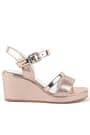 Rose Wedge Heeled Pumps For Girls