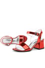 Pony Red Shiny Thick Heeled Girls Evening Shoes