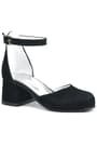 Black Suede Heels Thick Girls High Heeled Shoes