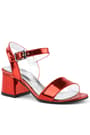 Pony Red Shiny Thick Heeled Girls Evening Shoes