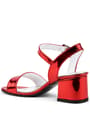 Pony Red Shiny Thick Heeled Girls Evening Shoes