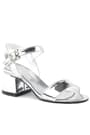 Sarıkaya Silver Shiny Thick Heeled Girls Evening Shoes