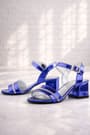 Pony Purple Mirrored Thick Heels Shiny Stone Girls' Evening Dresses