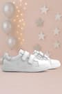 Genuine Leather White Velcro Girls Sneakers Shoes