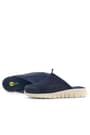 Medical Genuine Leather Dark Navy Blue Cream Based Comfort Sports Slippers BT52-KLLKR.40