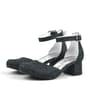 Merida Siyah Simli Kalın Topuklu Kız Çocuk Topuklu Ayakkabı