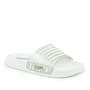 Pienn Shiny White Thick Banded Girl's Slippers