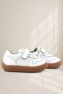 Rakerplus Bob Hakiki Deri Beyaz Barefoot Cırtlı Lastikli Bebek Sneaker Ayakkabı R840-BE.25