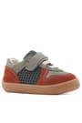 Rakerplus Bob Hakiki Deri Gri Yeşil Barefoot Cırtlı Lastikli Bebek Sneaker Ayakkabı R840-GRYT.25
