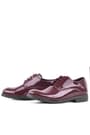 Rakerplus Claret Red Pattent Leather Lace up Oxford Kids Okul Shoes 3020-BORR-B.26
