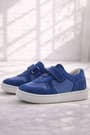 Rakerplus Bob Genuine Leather Blue Barefoot Velcro Elastic Baby Sneaker Shoes