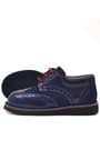 Rakerplus Hidra Patent Leather Suede Navy Blue Lace up Baby Shoes