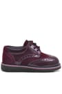 Rakerplus Hidra Claret Red Patent Leather Lace up Baby Boy Shoes