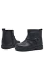 Rakerplus Zippered Genuine Leather Furry Chiron Baby Boy Booties