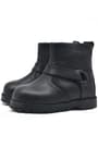 Rakerplus Zippered Genuine Leather Furry Chiron Baby Boy Booties