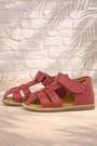 Rakerplus Genuine Leather Red Banded Sandals For Babies
