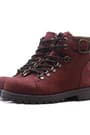 Rakerplus Griffon Genuine Leather Zipper Women's Boots Dark Red Small Size