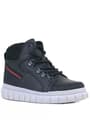 Rakerplus Black Genuine Leather Zippered Kids Boots