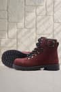 Rakerplus Griffon Genuine Leather Zipper Women's Boots Dark Red Small Size